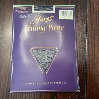 Hanes Fitting Pretty 1X Barely Black Panty Hose